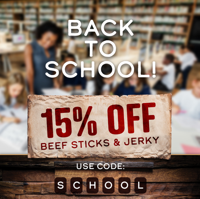 Combat the end-of-summer blues with back-to-school snacks that’ll put a smile on your kiddo’s face!😊

🍎Back-to-School Sale🍎
✏️15% OFF beef sticks (including bulk boxes)
✏️15% bags of jerky

Discount Code: SCHOOL
Promo ends August 20th

Shop➡️ crockettcreek.com/shop-jerky/