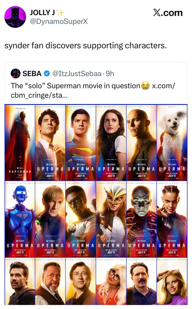 Superman had 2 “supporting characters” in his 2nd movie and you all had mental breakdowns for 9 years