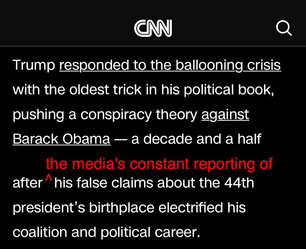 sloangar's tweet photo. Fixed this. The "oldest trick in his political book" was a trick on the likes of @CNN who reported his racist birther lies everytime he opened his sick mouth. https://t.co/EmgTzEGsd6