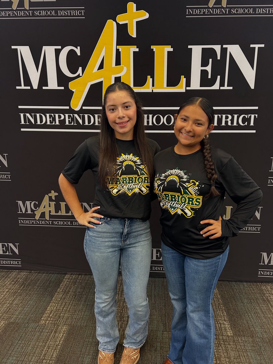 RoweSoftball's tweet photo. Mackenzie and Jaslene representing softball at the McAllen ISD Athletic Leadership Conference! #Alphas #BuiltDifferent #WeRoweAsOne https://t.co/kqf3ohuOBr