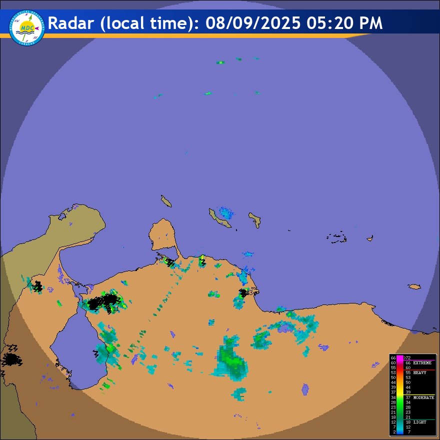 Buenas ya casi finalizando la tarde sobre algunas áreas de Miranda y Distrito Capital se aprecia núcleo nuboso convectivo que pudiera generar lluvias se extiende hacia Aragua.