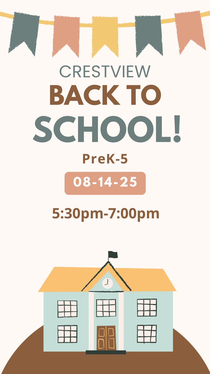 Crestview Elementary (@crestview_nkc) on Twitter photo Back to School Night
🗓️ August 14th
🕠 5:30–7:00 PM
🏫 PreK-5th Grade
Come meet your teacher, get your bus or car rider tag, drop off school supplies, and find the hidden cheetahs throughout the building! <a href="/JakeHartley_nkc/">Jake Hartley</a> <a href="/MrsJohnsonNKC/">Andrea Johnson (On-dree-uh), Ed.S.</a> Back to School Night
🗓️ August 14th
🕠 5:30–7:00 PM
🏫 PreK-5th Grade
Come meet your teacher, get your bus or car rider tag, drop off school supplies, and find the hidden cheetahs throughout the building! <a href="/JakeHartley_nkc/">Jake Hartley</a> <a href="/MrsJohnsonNKC/">Andrea Johnson (On-dree-uh), Ed.S.</a>