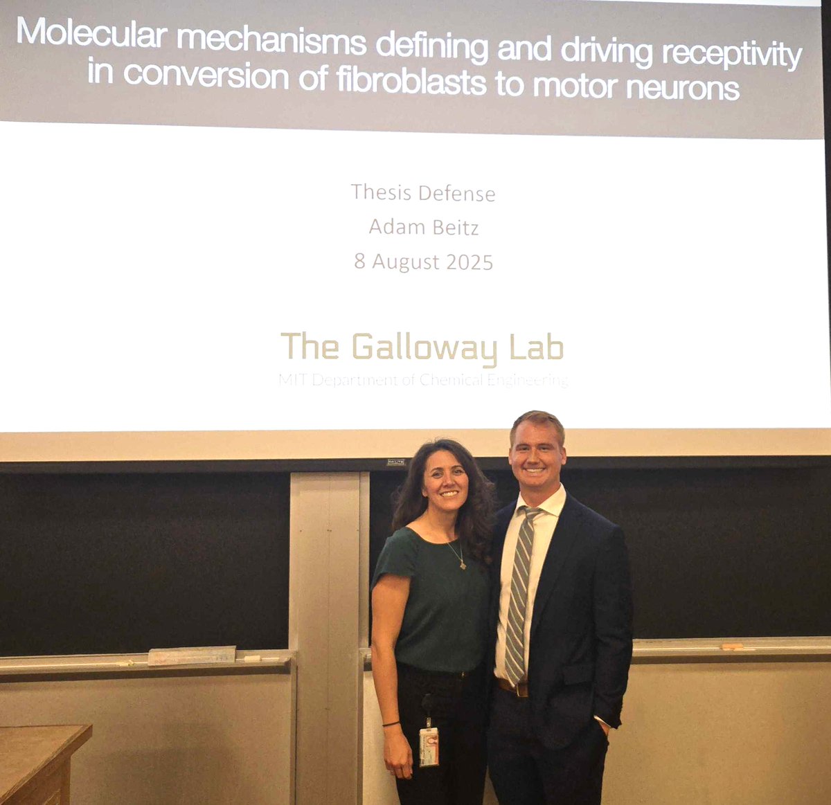 GallowayLabMIT's tweet image. Excited to have my second PhD student defend his thesis!
Congrats, Dr Adam Beitz! @beitz_adam
Adam is one of the Founders that joined in late 2019 and got into lab in 2020. How do cell convert? By finding a receptive state! Cheers to your resilience and brilliance! Excelsior!