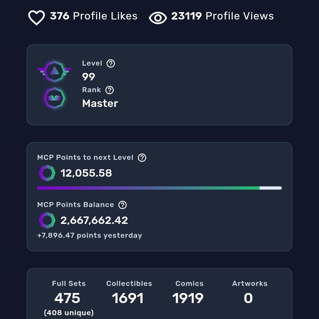 d0nhy017's tweet image. I would consider offers had this not been on the horizon.

This collectible will go in the vault with supreme gratitude.

Level 100 has been one of my longterm goals since MCP was announced. Now I have hope my efforts put me in the first 100 at #Level100.

#VeVe @veve_official 🩵
