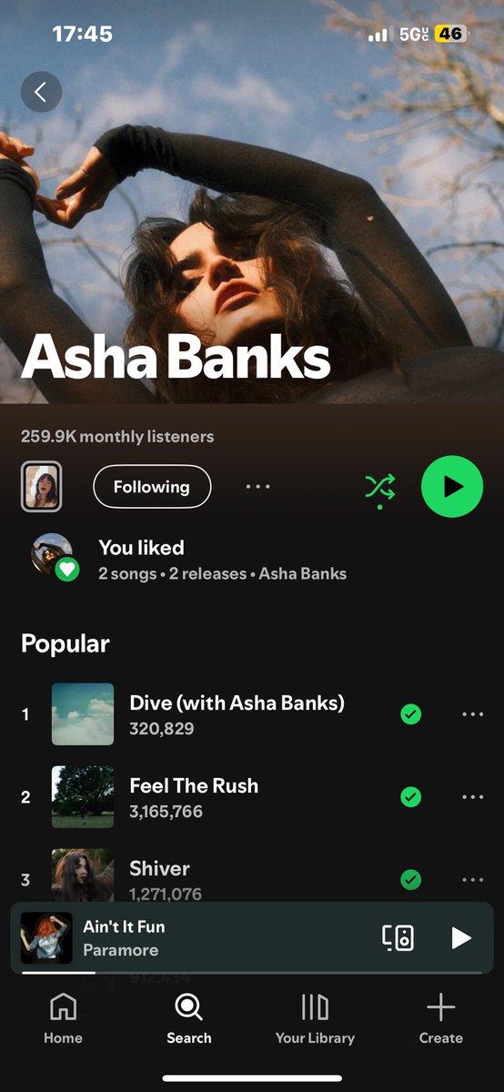 Asha’s Spotify still being the same for me…I’ll never be leaving the UMT era 🤍🙂‍↕️