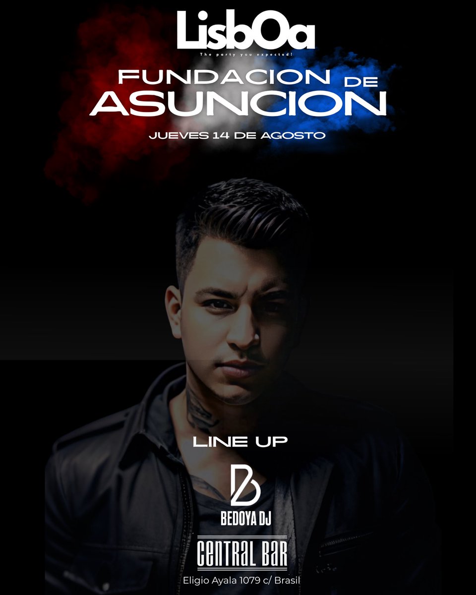 lisbopy's tweet image. LINE UP LISBOA🔥

BABY RHAGGA 🇨🇺 #ExChapaC
DJ SANZ 🇦🇷
BEDOYA DJ 🇵🇾
DIRTY DJ 🇵🇾

Jueves 14 Agosto (Víspera de Feriado) 
📍 @centralbarpy @zamapy_ 
📲 Reservas 0984 004709