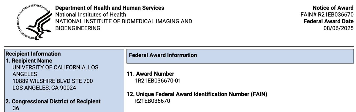 Jason Chiang, MD, PhD (@jchiang795) on Twitter photo Honored to share that our lab has received an <a href="/NIH/">NIH</a> <a href="/NIBIBgov/">NIBIB</a> Trailblazer award to study antibody-drug-conjugate labeled microbubbles - yet tough to celebrate fully knowing that many <a href="/UCLA/">UCLA</a> federal grants have recently been suspended. Progress requires support!
<a href="/UCLAHealthJCCC/">UCLA Jonsson Comprehensive Cancer Center</a> Honored to share that our lab has received an <a href="/NIH/">NIH</a> <a href="/NIBIBgov/">NIBIB</a> Trailblazer award to study antibody-drug-conjugate labeled microbubbles - yet tough to celebrate fully knowing that many <a href="/UCLA/">UCLA</a> federal grants have recently been suspended. Progress requires support!
<a href="/UCLAHealthJCCC/">UCLA Jonsson Comprehensive Cancer Center</a>