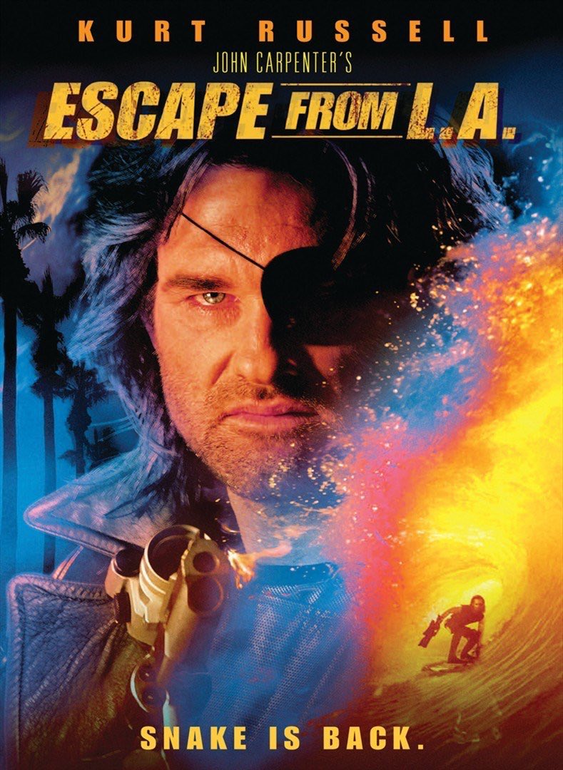 Il y a 29 ans, <a href="/TheHorrorMaster/">John Carpenter</a> réalisait une suite/remake de son anti héros avec #EscapeFromLA.
Cet opus existe grâce à l’impulsion de #KurtRussell. Moins réussie et appréciée que la première mission, elle n’en demeure pas moins fun et badassement culte. #CallMeSnake !