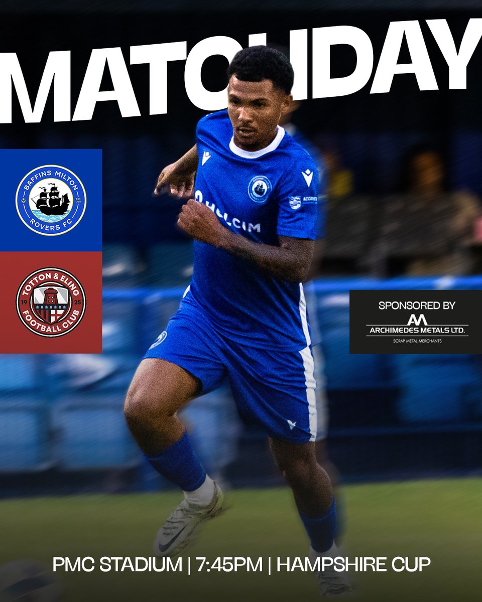 Baffins Milton Rovers FC (@bmrfc) on Twitter photo π for the cup!
π <a href="/tottonelingfc/">Totton and Eling FC</a>
π 7:45pm kick-off
ποΈ PMC Stadium
π <a href="/HampshireFA/">Hampshire FA</a> Cup π for the cup!
π <a href="/tottonelingfc/">Totton and Eling FC</a>
π 7:45pm kick-off
ποΈ PMC Stadium
π <a href="/HampshireFA/">Hampshire FA</a> Cup