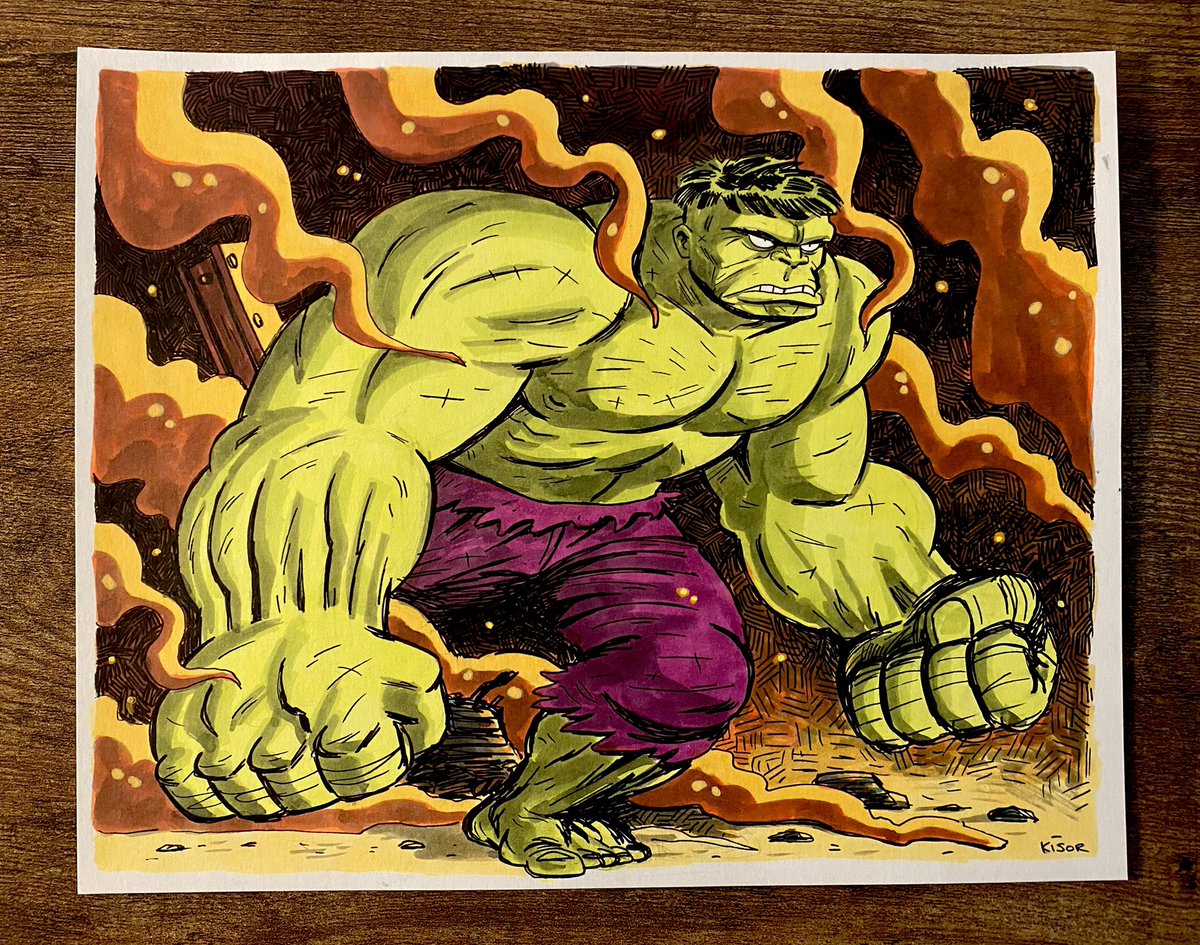 Hulk commission was a lot of fun to draw. Y’all know I love drawing big fists lol.

#hulk #hulksmash #avengers