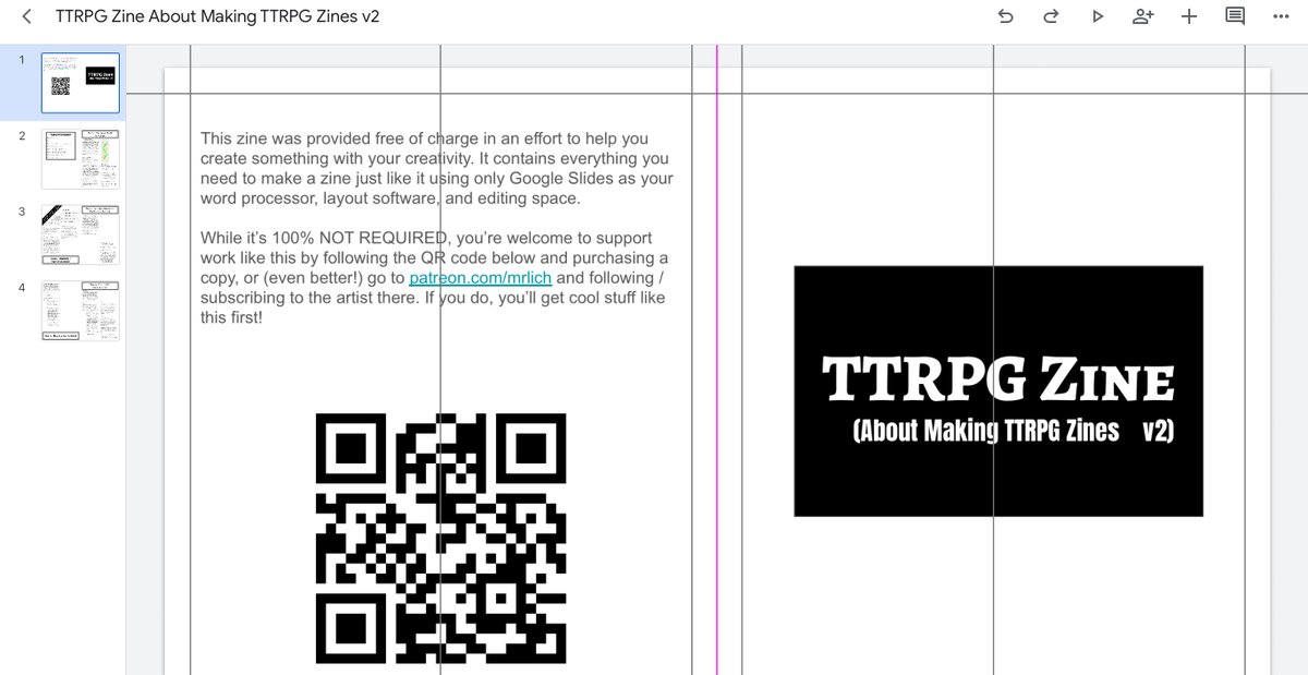 mrlich's tweet image. Another go at making a zine about creating #TTRPG #zines 

The idea is to help give folks the info they need to make zines for free with free software. Because 🔩 big corporate software.

Wanna give the alpha version a quick look?  Just follow me over at patreon.com/mrlich