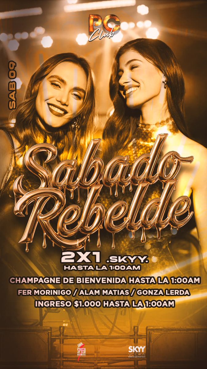 SABADO DE PUEBLO!!🎉🥳
2 X 1 EN SKYY!!🤤😈
.
• S O R T E O •✨️
👉 VALE DE $100.000.
👉 3 COMBO SKYY.
👉 3 COMBO CHAMPAGNE. 
👉 3 COSECHA TARDIA.
.
•DALE FAV ❤️
•DALE RT 🔄
•MENCIONA A 2 AMIGOS 🫂