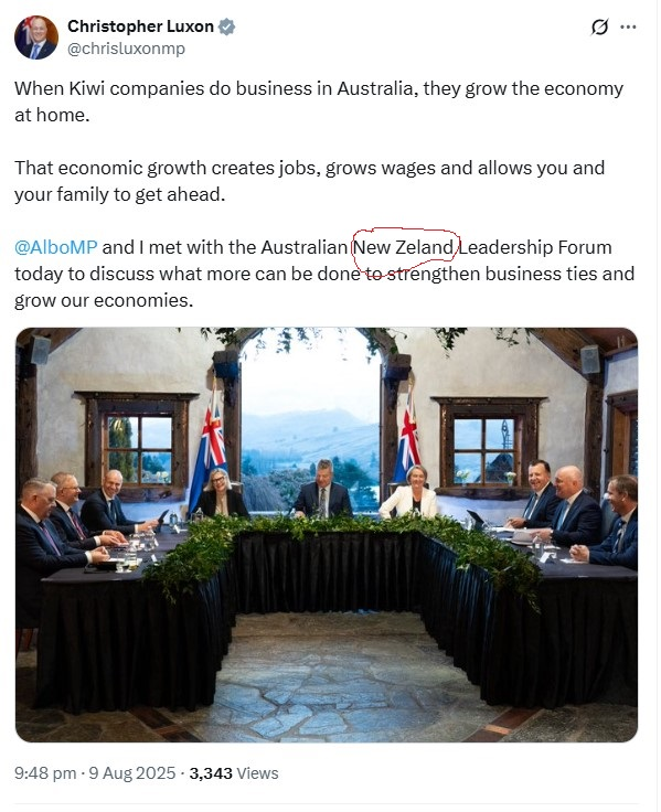 New Zealand prime minister (or his media team) can't even spell the name of their own country <a href="/7NewsSydney/">7NEWS Sydney</a> <a href="/NZStuff/">Stuff</a> <a href="/RT_com/">RT</a> <a href="/7NewsAustralia/">7NEWS Australia</a> <a href="/10NewsAU/">10 News</a> @9newsaus <a href="/smh/">The Sydney Morning Herald</a> <a href="/itvnews/">ITV News</a> <a href="/crikey_news/">Crikey</a> <a href="/SBSNews/">SBS News</a> <a href="/australian/">The Australian</a> @BBCbreaking <a href="/abcnews/">ABC News</a>