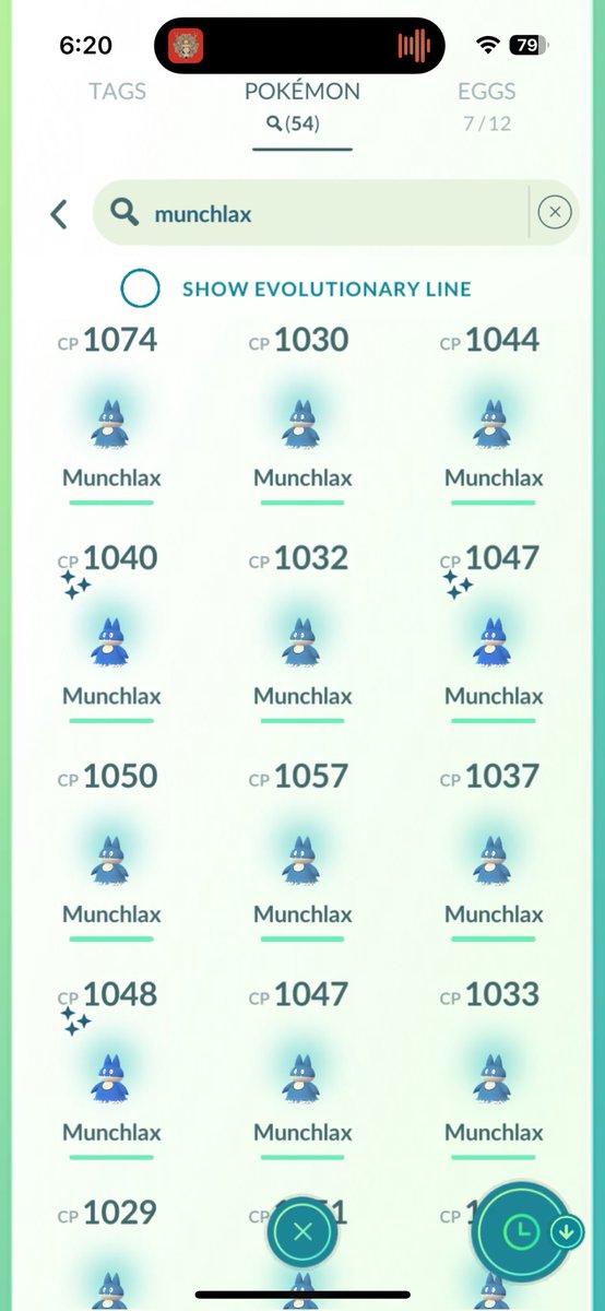 stardoos's tweet photo. 7 shiny munchlax in 54 eggs on my bike ride #hatchbox https://t.co/Zv6y49Vszs