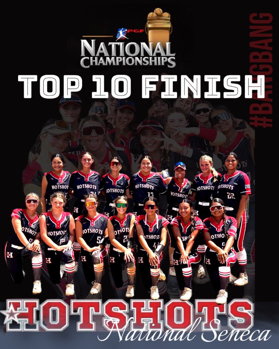 Nice close out of the season by our Hotshots National 14U Seneca squad finishing up in the Top 10 of 14U PGF Premier Nationals (7th place) in a field of 75 top teams from across the country!!  Way to represent the H!!! #BangBang
