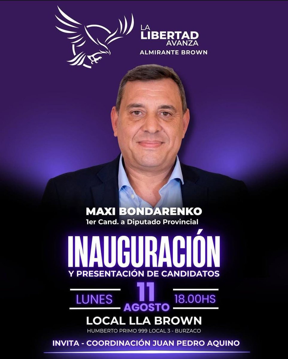¡LOS ESPERAMOS! en Alte. Brown.