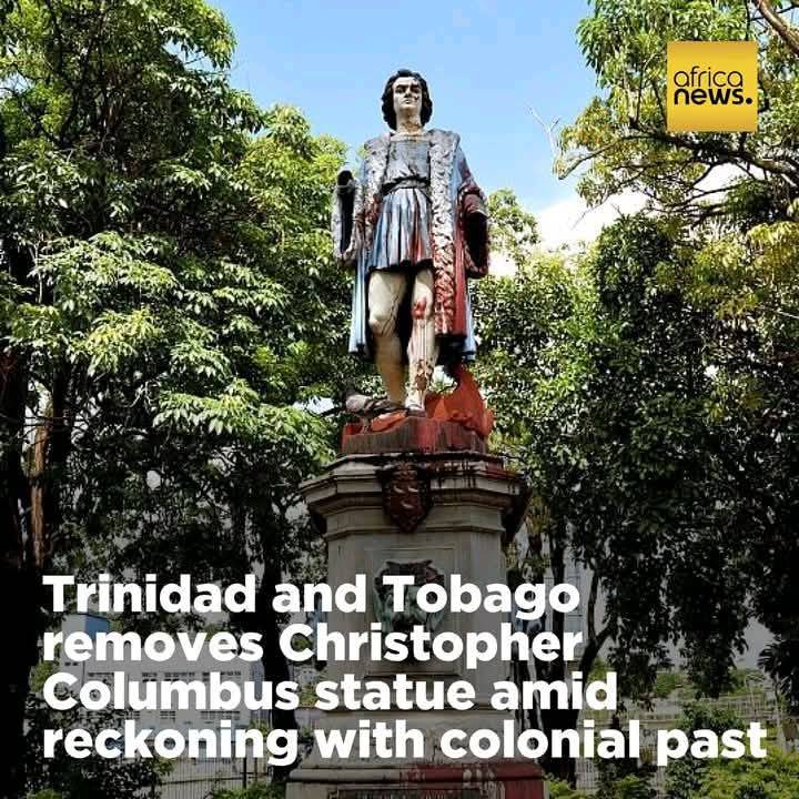 BlkHistStudies's tweet image. The statue of Christopher Columbus, a controversial figure in Trinidad and Tobago’s capital for over a century, was finally removed on Wednesday as the Caribbean nation continues to confront its dark colonial legacy. #cristobolcolon #colonizer