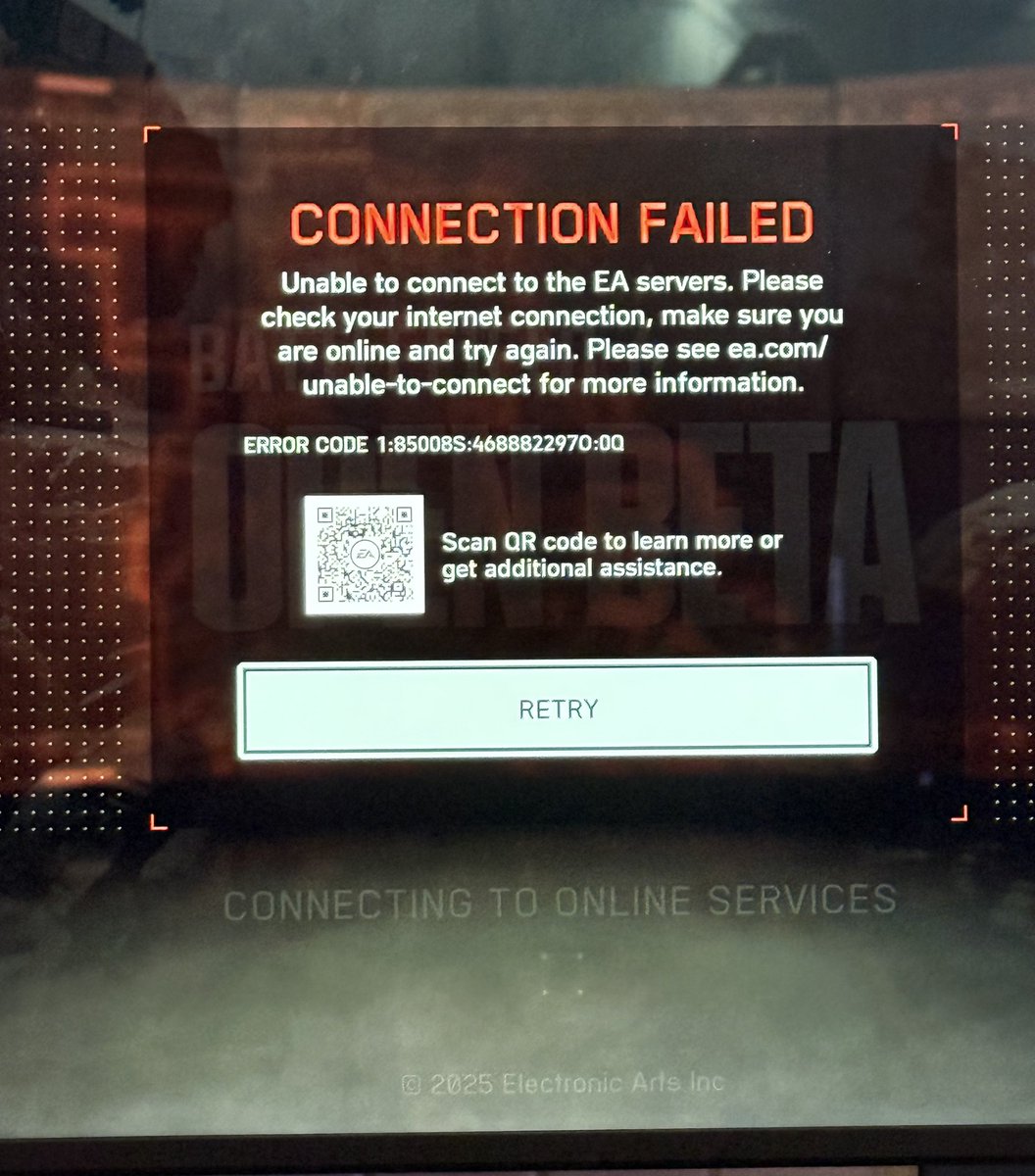 Brutal after an hour wait. 🤦‍♂️ <a href="/Battlefield/">Battlefield</a> <a href="/PlayStation/">PlayStation</a> <a href="/EA/">Electronic Arts</a>