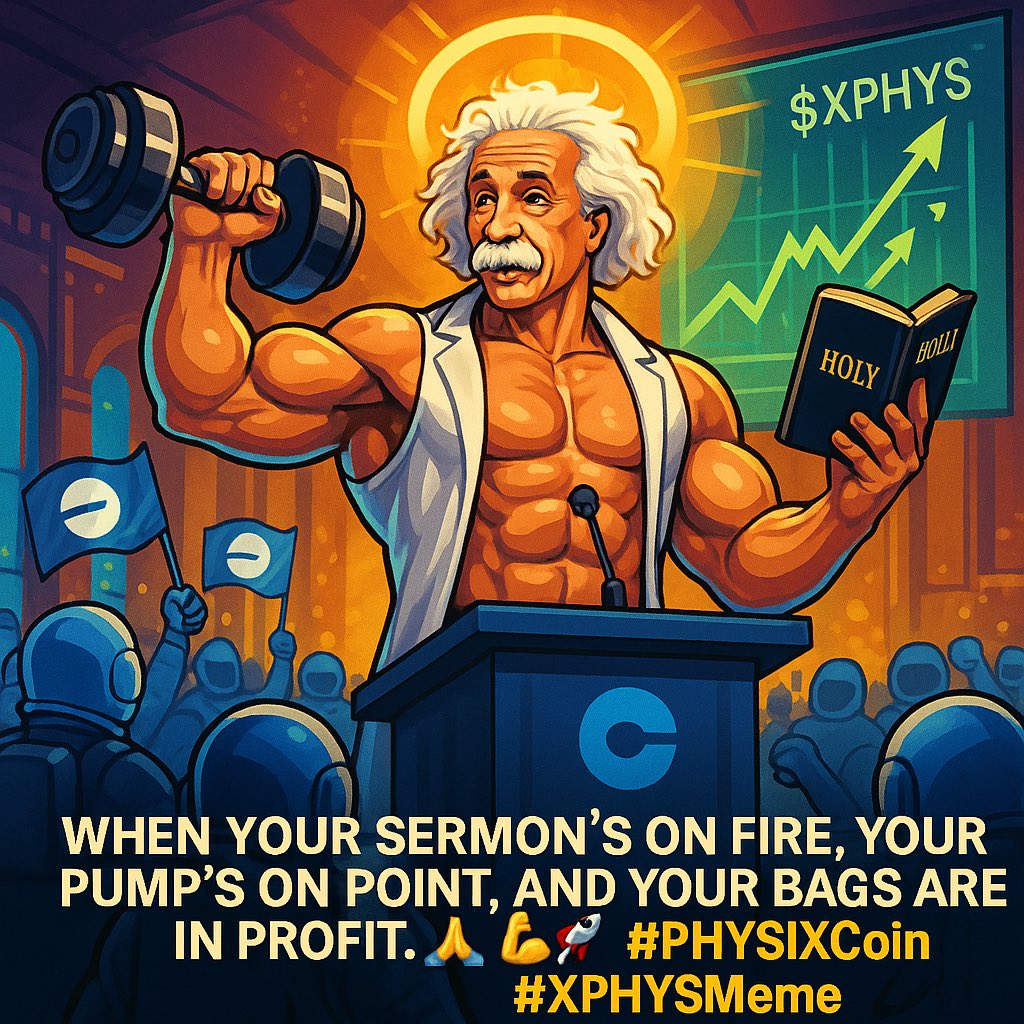 When your sermon’s on fire, your pump’s on point, and your bags are in profit. 🙏💪🚀 #PHYSIXCoin #XPHYSMeme