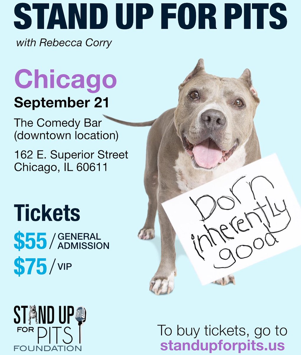 SUFPFoundation's tweet photo. Lets go CHICAGO! Come help save lives while having the time of your life. Everyone please RT! Thank you!
🎟️ https://t.co/pbqvgTNMcI 🎟️
#standupforpits #chicago #angelforever #save #lives https://t.co/pNJgd9W0ZK