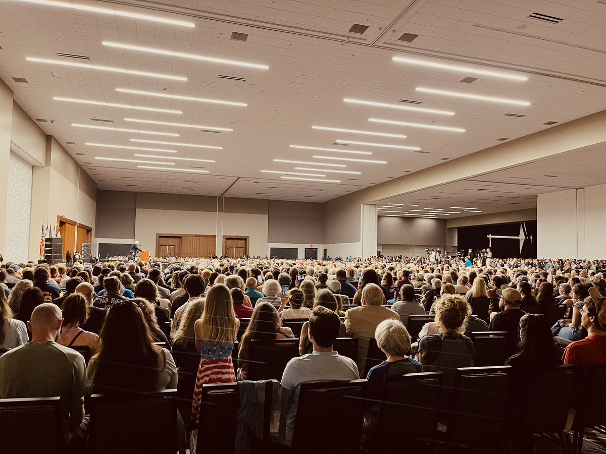 Anna Bahr (@anna_bahr) on Twitter photo West Virginia is one of the most conservative states in America.
Trump won the state in 2024 with 70% of the vote.
3,000 people are out on Saturday evening to hear <a href="/BernieSanders/">Bernie Sanders</a> talk about taking on authoritarianism and the billionaire class.
Standing room only. West Virginia is one of the most conservative states in America.
Trump won the state in 2024 with 70% of the vote.
3,000 people are out on Saturday evening to hear <a href="/BernieSanders/">Bernie Sanders</a> talk about taking on authoritarianism and the billionaire class.
Standing room only.