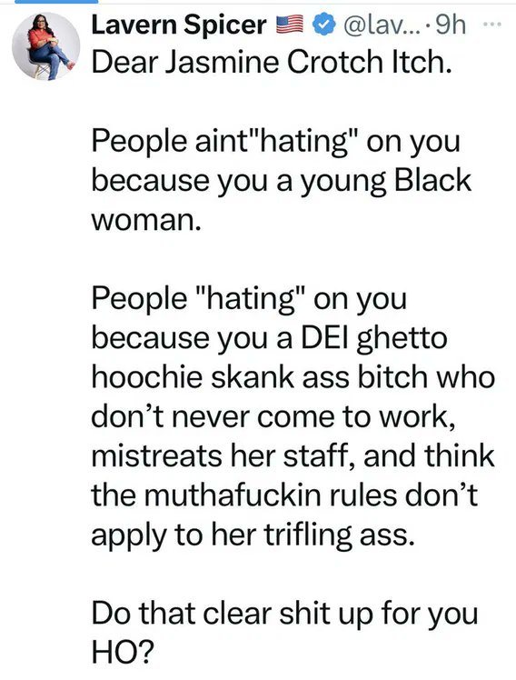 ✅Perfectly Stated so Jasmine Crockett can understand it