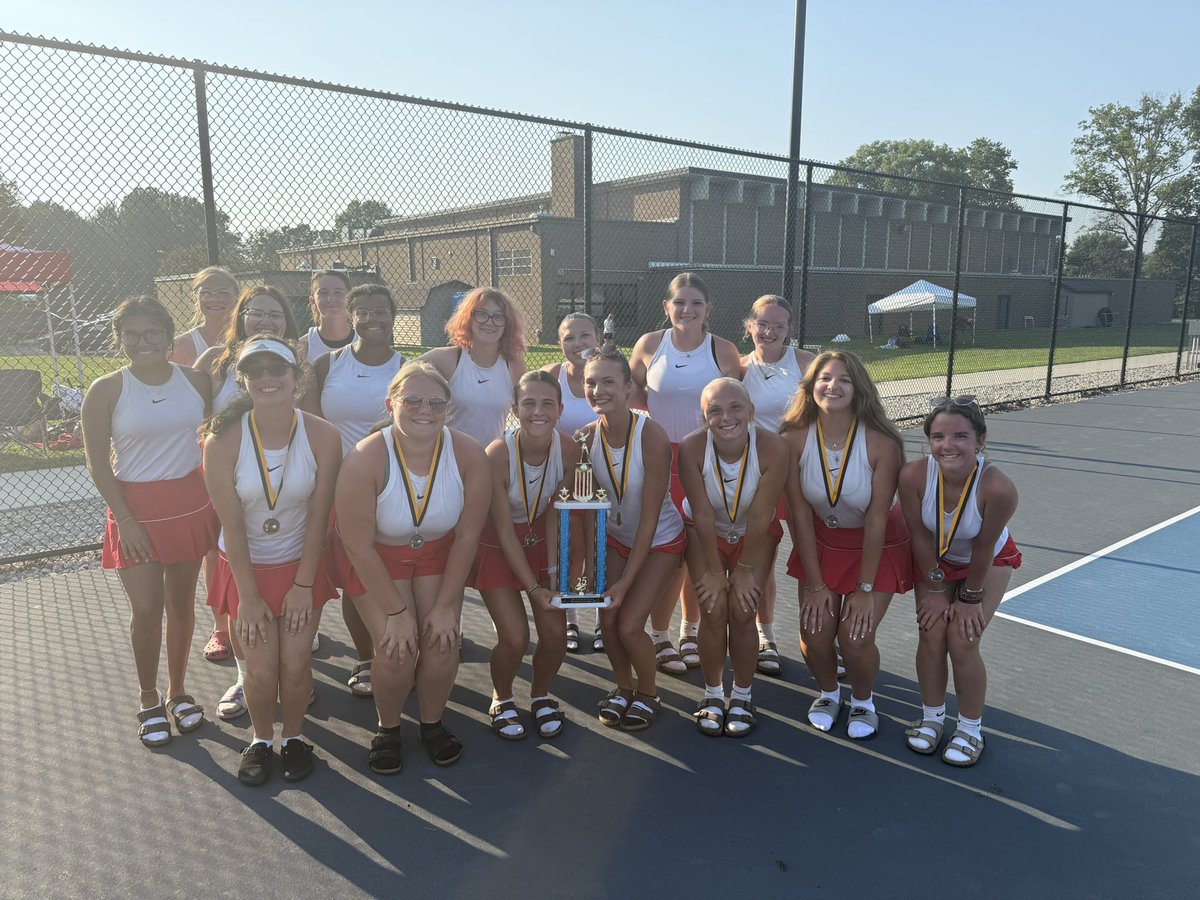 PCRedskinTennis's tweet photo. Finished runner-up as a team at the Norwalk Invite today behind Perrysburg! Unbelievably proud of this group. Lots of individual accolades as well. 

Shantha - 3rd place 
Stazzi - runner-up
Megan - runner-up
Grace/Nora - champs!
Lilly/Jae - runner-up

@pcskins @RegisterSports https://t.co/IlBmO19KS4