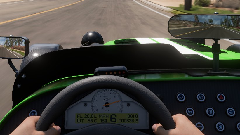 Why is car have glass washer button but no wiper or glass to wash? Also have defogger. For what? The mirror?  Silly Caterham in #ForzaHorizon5🤣🤣🤣