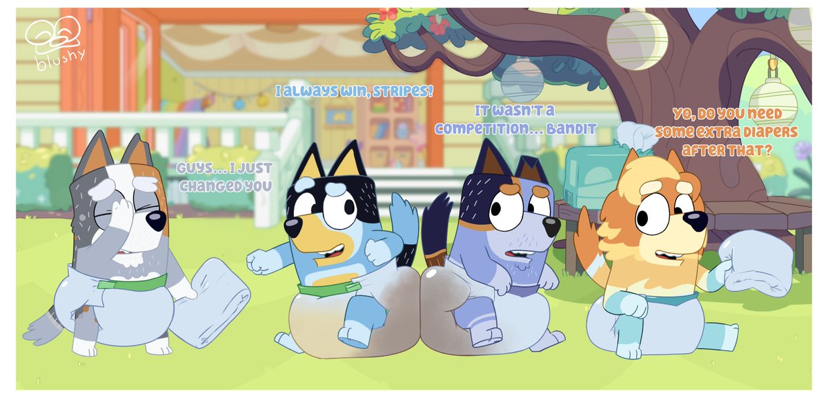 "Seems like the boys are very competitive... into everything! Bob is probably not having a good time, but hey, anything to get the boys to bond some time together~"

Commission for @/tangodadskunk on🔵☁