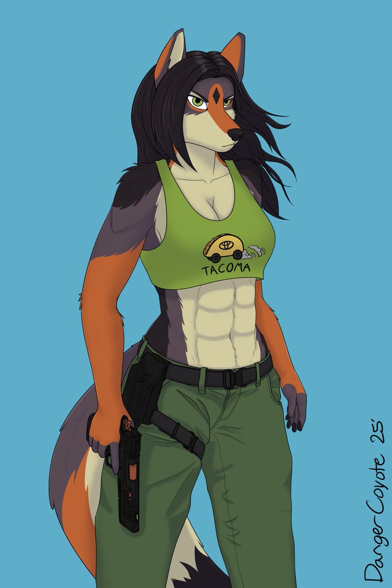 DangerCoyote's tweet image. Amana seems a bit angry and needs to blow off some steam at the range