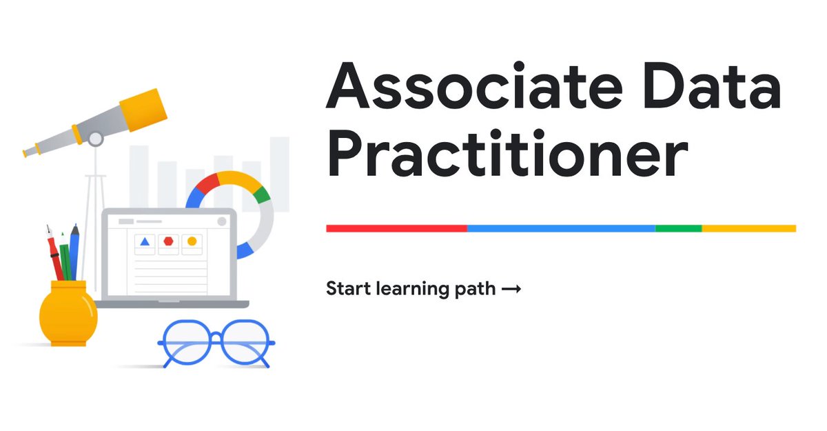 Level up your data skills! 🚀 Get certified as an Associate Data Practitioner on Google Cloud. Master data ingestion, transformation, ML, and more. Ready to prove your expertise? Learn more and register on Partner Certification Kickstart → goo.gle/46Kh3zk.