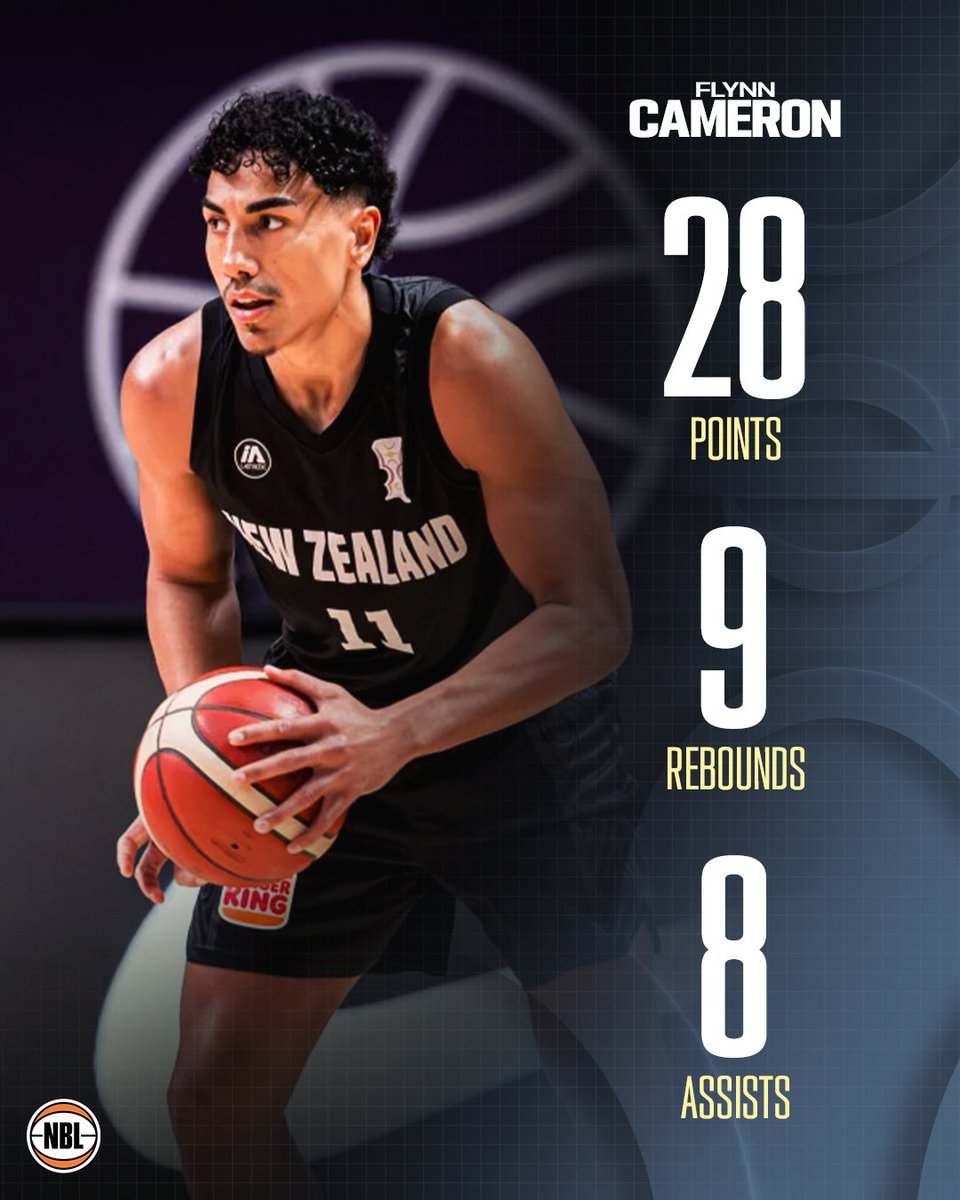 NBL's tweet photo. Flynn Cameron went OFF in New Zealand’s win against Chinese Taipei last night 🤯
 
 🎥 @FIBAAsiaCup https://t.co/jghPTYRl6n