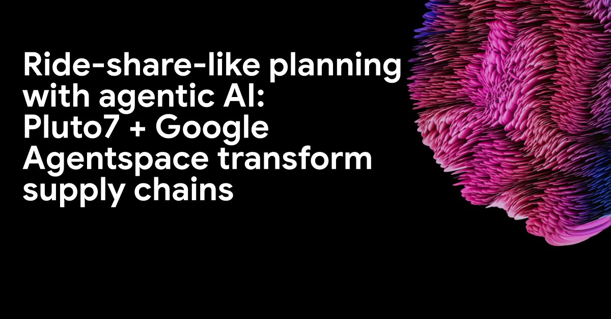 Autonomous supply chains are here. ⛓️ See how Google Cloud and <a href="/Pluto7_Services/">Pluto7</a> are using agentic AI to slash inventory costs and manual work. Discover here → goo.gle/3J5wEj3.