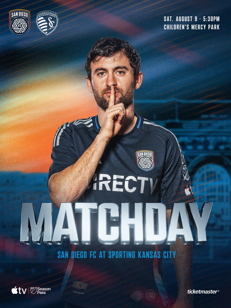 Ready to roll for <a href="/MLS/">Major League Soccer</a> on <a href="/FOXSoccer/">FOX Soccer</a> with <a href="/jamiewatson77/">Jamie Watson</a>.

<a href="/sandiegofc/">San Diego FC</a>  look to expand their lead atop the West, best expansion start in league history.
<a href="/SportingKC/">Sporting Kansas City</a> trying to inch closer to the playoff picture with 10 games to play. 

Pregame coverage begins at 8:30pm ET on <a href="/FS1/">FS1</a>.