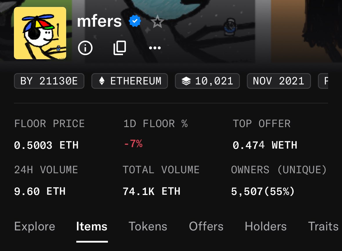 Applying Metcalfe’s &amp; Reed’s Law to Mfers:

5,507 holders across 10,021 supply creates 15.16M network connections with exponential subgroup value. 

55% distribution underpriced at ~0.5003 ETH floor – network effects compound as adoption grows. 

Math > hype.