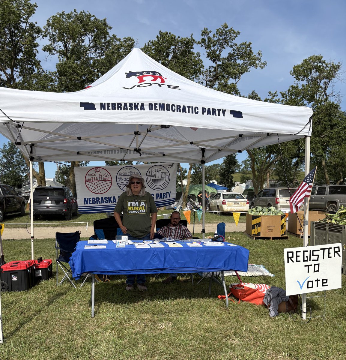 Jane Fleming Kleeb👢🪧🗳️ (@janekleeb) on Twitter photo The <a href="/NebraskaDems/">Nebraska Democratic Party</a> and county party registered voters today at the Ponca Nation powwow...they left with free fruits and veggies Tribal members grew and brought for the community and friends. This is rural...Diverse. Strong. Connected. The <a href="/NebraskaDems/">Nebraska Democratic Party</a> and county party registered voters today at the Ponca Nation powwow...they left with free fruits and veggies Tribal members grew and brought for the community and friends. This is rural...Diverse. Strong. Connected.