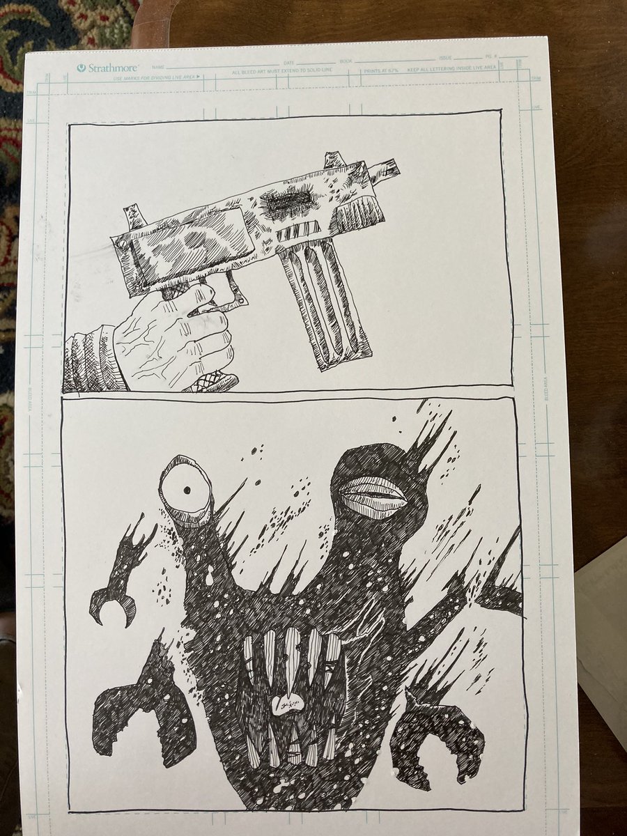 The wizard takes out the bad guy.