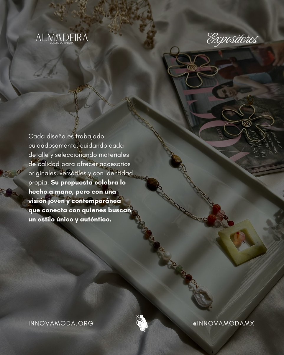TjInnovadora's tweet image. 💫#InnovaModa2025 da la bienvenida a Accesorios Meli, marca que convierte el alambrismo en arte, creando piezas hechas a mano con cuarzos, perlas y piedras naturales

¡Ya viene @InnovaModa_Mx!

📅17/Agosto
📍Hotel Castillos del Mar
🎟️ÚLTIMOS BOLETOS⤵️
eventbrite.com/e/innovamoda-c…