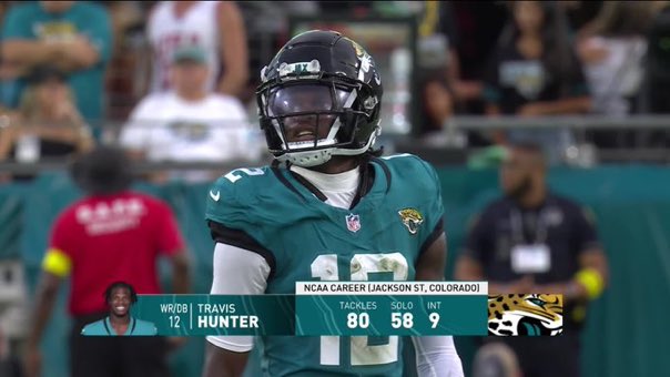 Travis Hunter has played both Wide Receiver and Cornerback in his First NFL Game 🔥