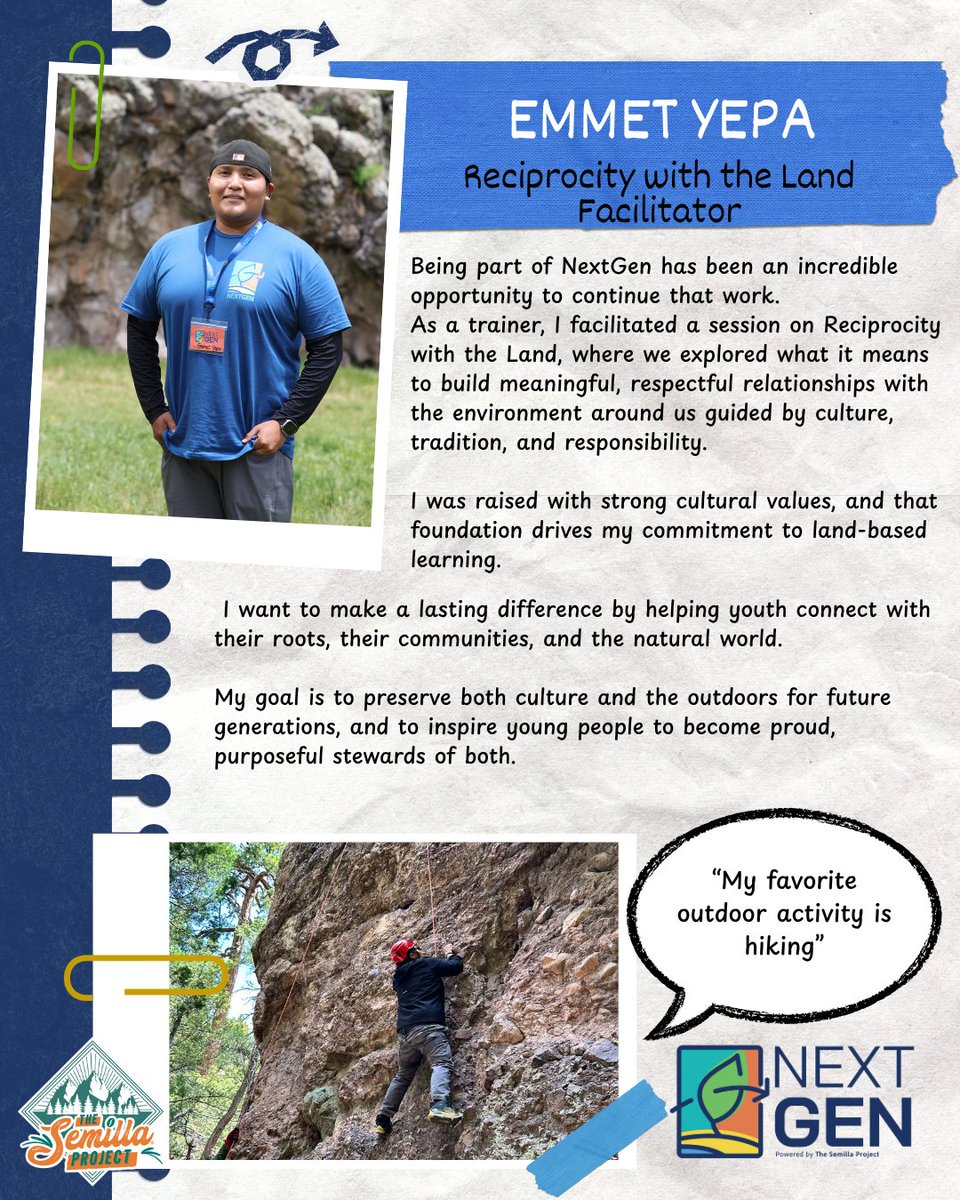 🌟 Meet the NextGen Trainer: Emmet Yepa 🌟
I’m Emmet, born &amp; raised in Jemez Pueblo. As an enrolled tribal member, I’m proud to serve as Outreach &amp; Youth Development Coordinator at TSP. I’m passionate about uplifting BIPOC youth through land, culture, and community.

#nextgennm