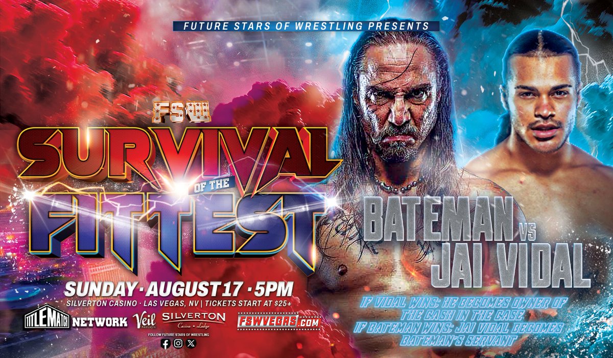 ππ¨π§π¨π₯π π¦π§ππ₯π¦ π’π πͺπ₯ππ¦π§πππ‘π (@fswvegas) on Twitter photo NEXT SUNDAY streaming LIVE on <a href="/TitleMatchWN/">Title Match Network</a>!
FSW Survival of the Fittest
Sunday, August 17, 5PM
<a href="/SilvertonCasino/">Silverton Casino</a> | #LasVegas
Tickets + Streaming links in our bio! NEXT SUNDAY streaming LIVE on <a href="/TitleMatchWN/">Title Match Network</a>!
FSW Survival of the Fittest
Sunday, August 17, 5PM
<a href="/SilvertonCasino/">Silverton Casino</a> | #LasVegas
Tickets + Streaming links in our bio!