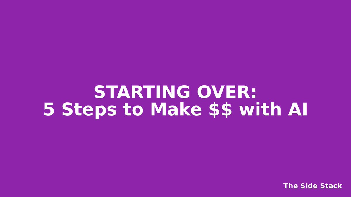 TheSideStack's tweet image. If I had to start over…

1️⃣ Learn prompt‑writing with ChatGPT (it’s free).  
2️⃣ Create one beautiful planner in Canva.  
3️⃣ Upload it to Gumroad—no fees till you sell.  
4️⃣ Share daily tips on X/Threads to build your tribe.  
5️⃣ Offer a free guide to grow your list.  

Get the…