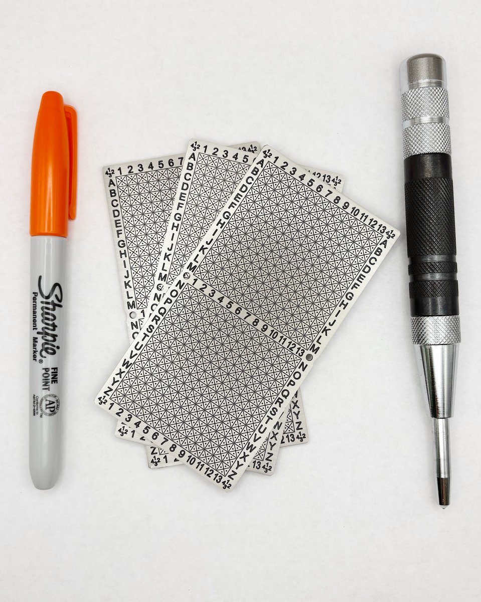 If you don't want to pick from 26 different tools and use a hammer to mark your seed in steel, check out our Punchplates! We have some that are about credit card sized and some as small as a quarter!