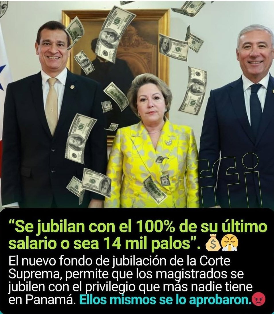 En estos es que se debe manifestar la gente pero no, estos hp disfrutando de su jubilación mientras otros trabajan como esclavos para ver como xuxa se retiran. 

En este país el clásico es impresionante