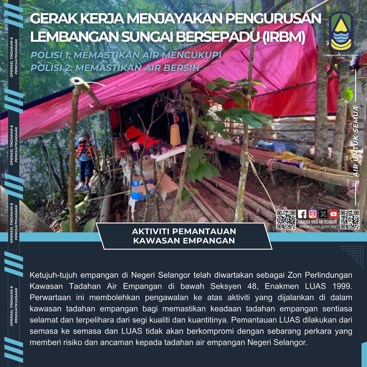 luas_selangor's tweet image. kawasan tadahan empangan bagi memastikan keadaan tadahan empangan sentiasa selamat dan terpelihara dari segi kualiti dan kuantitinya.

#airuntuksemua
#ThisisLUAS
#SmartSelangor
#LUAS
#LembagaUrusAirSelangor
#kitaselangor
#Operasidantindakanpenguatkuasaan