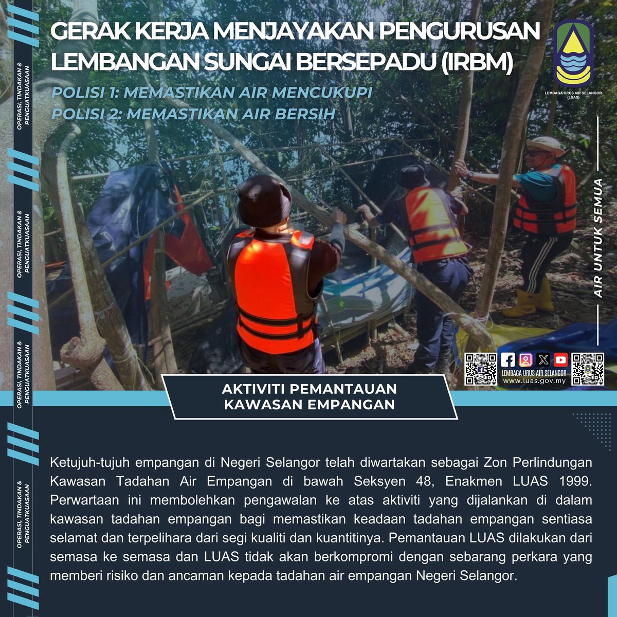 luas_selangor's tweet image. kawasan tadahan empangan bagi memastikan keadaan tadahan empangan sentiasa selamat dan terpelihara dari segi kualiti dan kuantitinya.

#airuntuksemua
#ThisisLUAS
#SmartSelangor
#LUAS
#LembagaUrusAirSelangor
#kitaselangor
#Operasidantindakanpenguatkuasaan