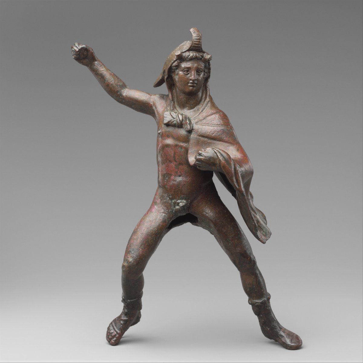 Bronze statuette of a rider wearing an elephant skin, Greek, 3rd century BC, Metropolitan Museum of Art.