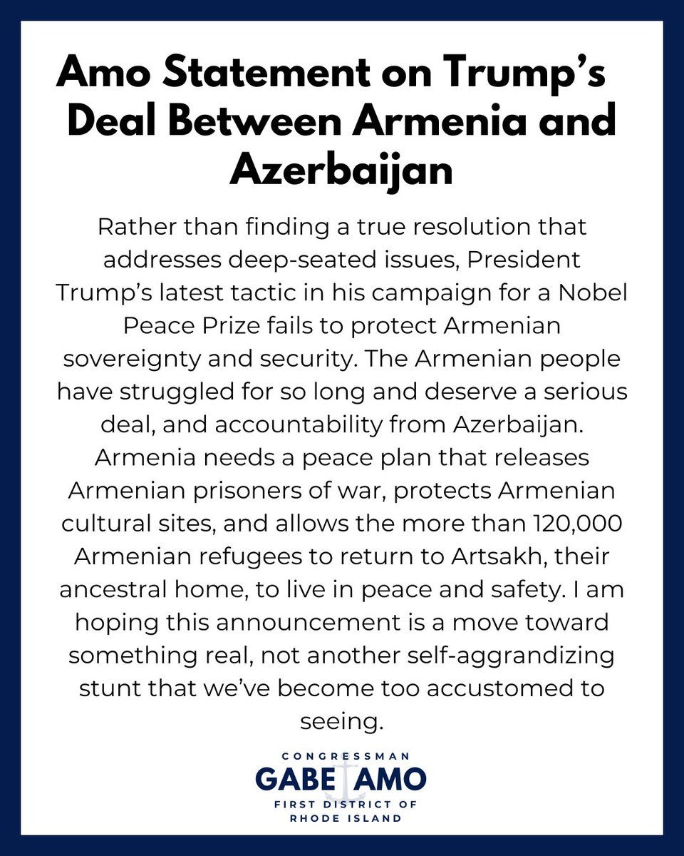 My statement on Trump's "deal" between Armenia and Azerbaijan ⤵️