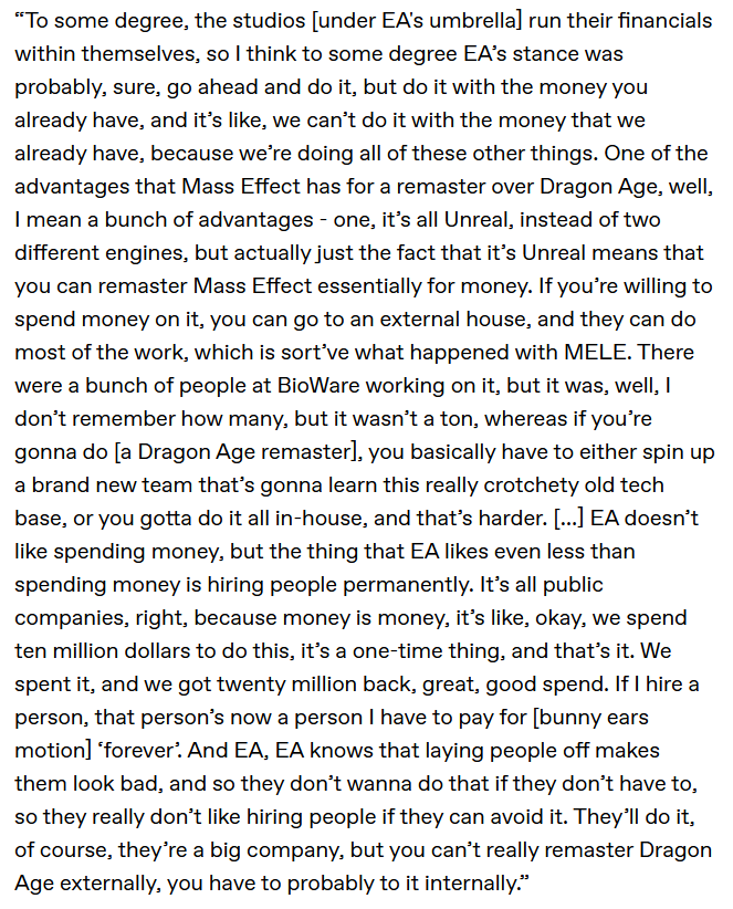 shout out to tumblr user felassan for compiling and transcribing a few moemnts from the mark darrah interview in text format. here's more about the scrapped remaster