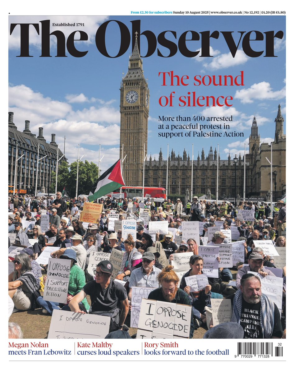 π΅ππππ πΏππππ πππππ’ π° (@ukpapers) on Twitter photo π¬π§ The Sound Of Silence
β«As hundreds committed the offence of putting ink to cardboard, police moved in
β«Nurses, doctors, retired people and architects among 466 protesters arrested as terrorism suspects
β«<a href="/thejohnsimpson/">John Simpson</a>
β«is.gd/zINwPC
#frontpagestoday #UK π¬π§ The Sound Of Silence
β«As hundreds committed the offence of putting ink to cardboard, police moved in
β«Nurses, doctors, retired people and architects among 466 protesters arrested as terrorism suspects
β«<a href="/thejohnsimpson/">John Simpson</a>
β«is.gd/zINwPC
#frontpagestoday #UK